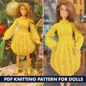 Knitting Pattern Dress for Barbie doll