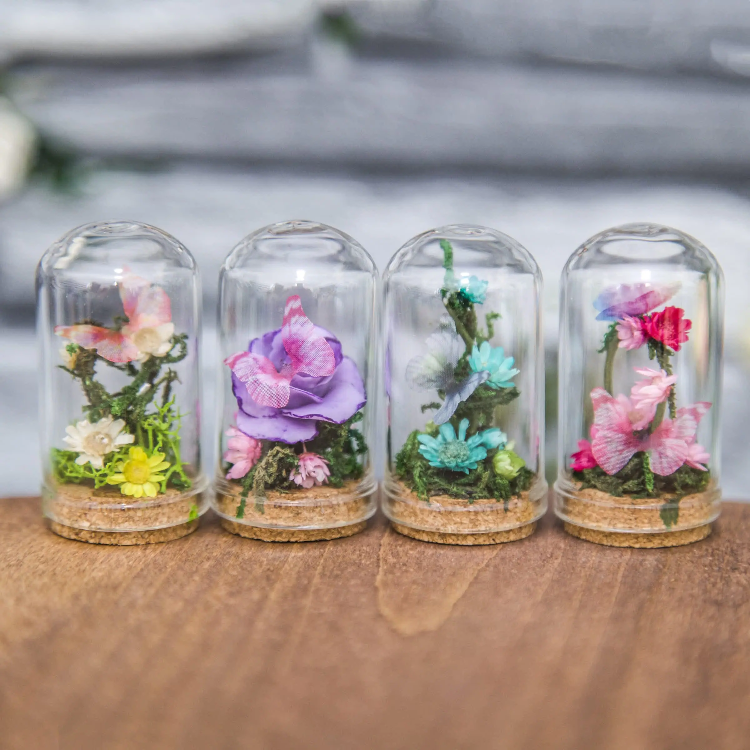 Glass cloche, with dried flowers, moss and butterfly #3 4 q4.jpg