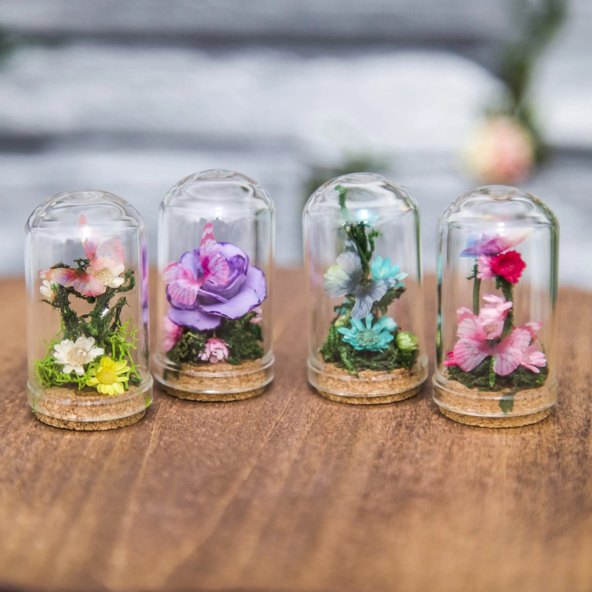 Glass cloche, with dried flowers, moss and butterfly #3 3 j1.jpg