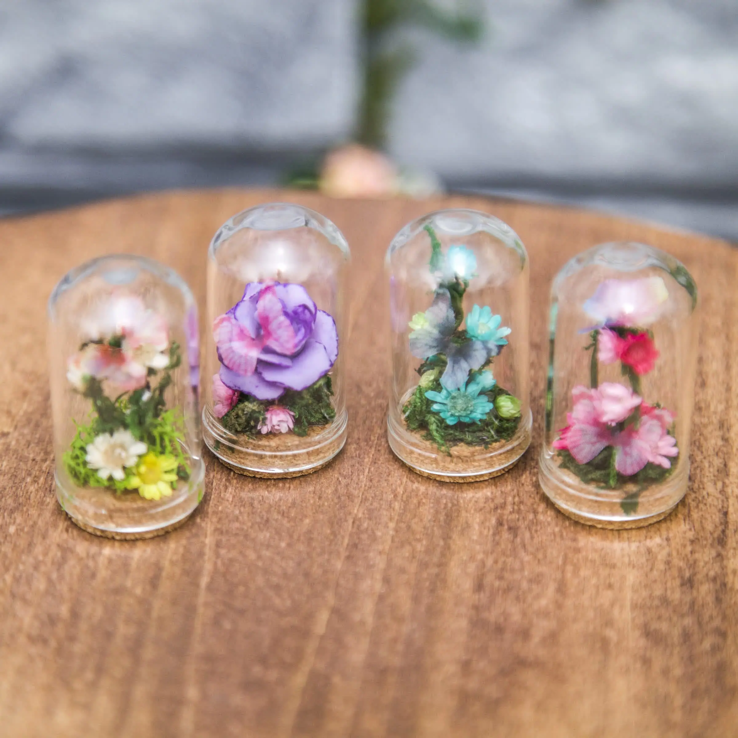 Glass cloche, with dried flowers, moss and butterfly #3 2 j2.jpg