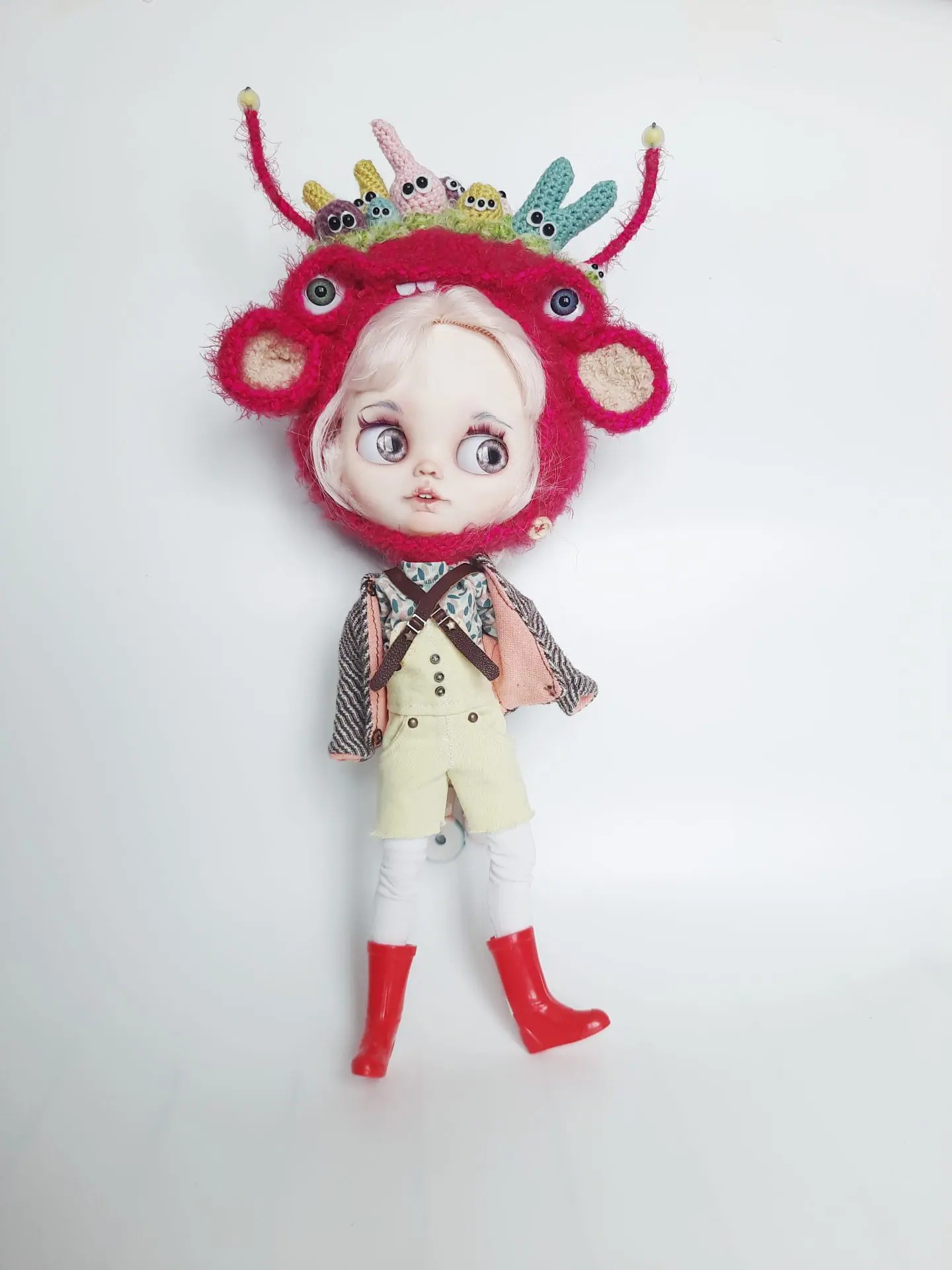Helmet for blythe qbaby doll Monster outfit Cute Funny hat 1 1000040617 01.jpeg