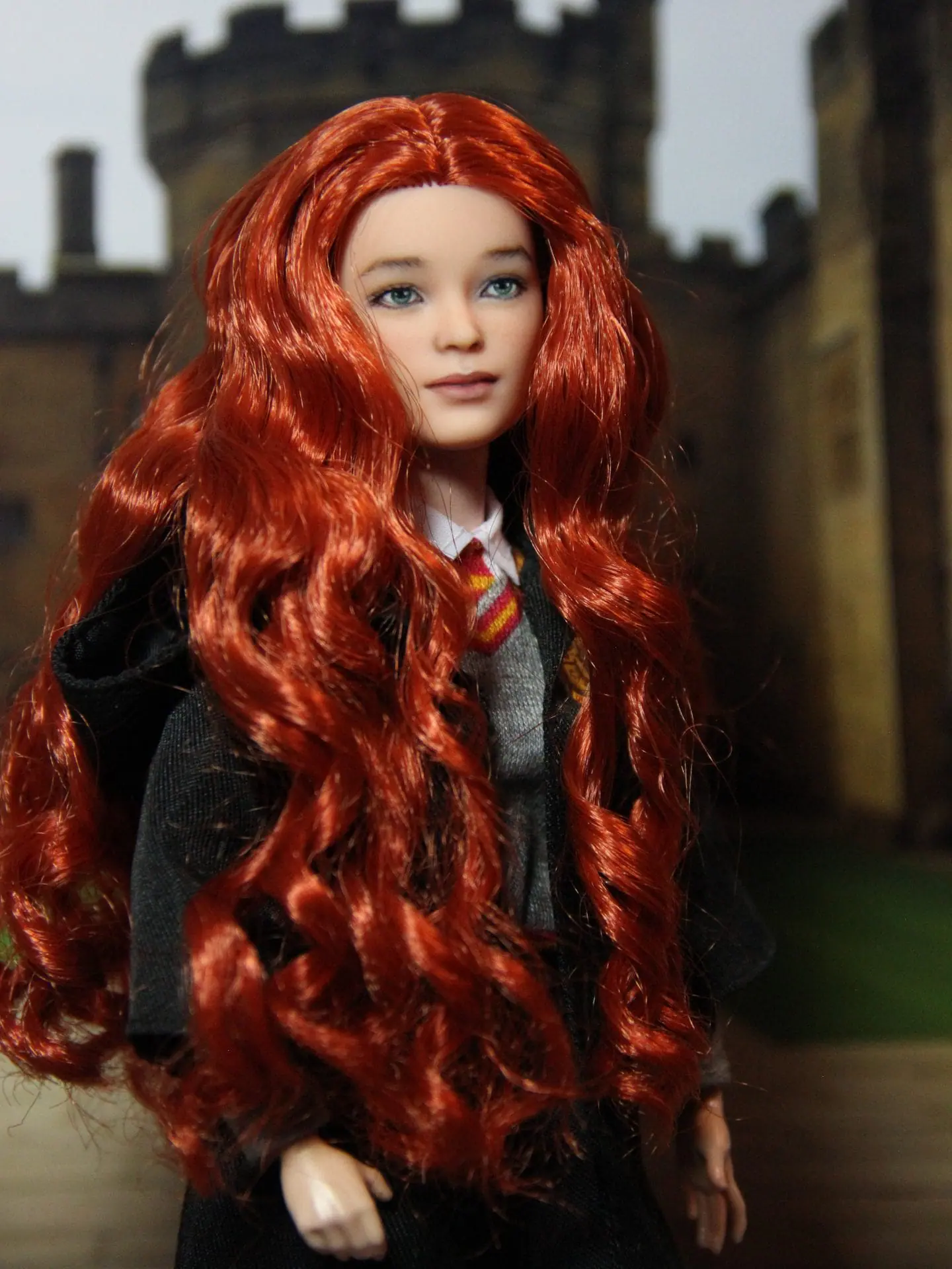 Ginger Barbie Looks #13 Victoria custom doll head repaint with beautiful red  hair OOAK