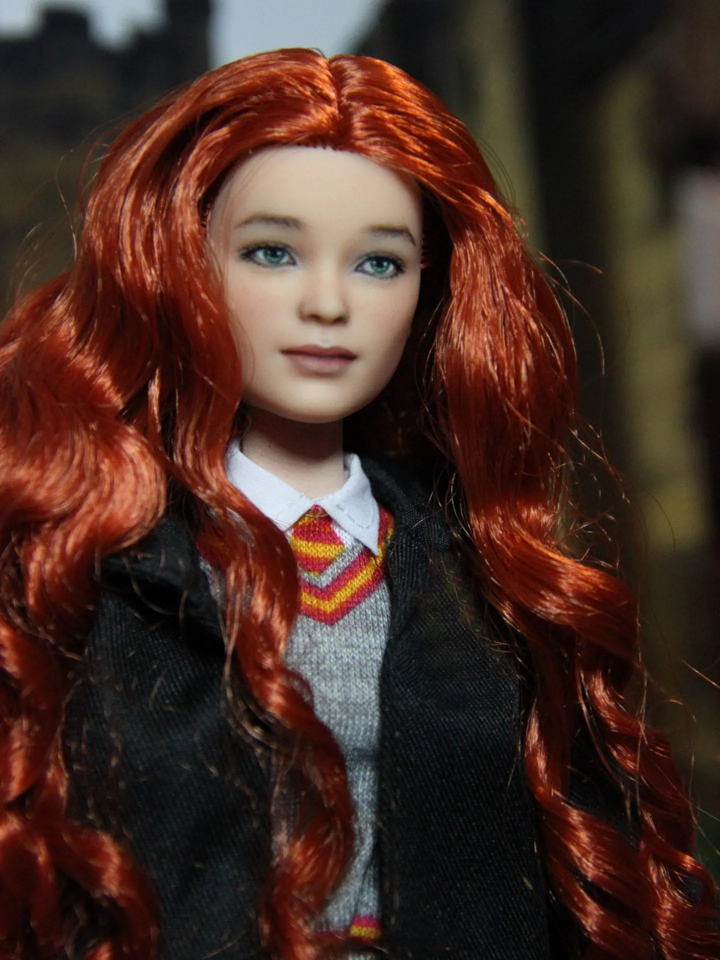 Ginger Barbie Looks #13 Victoria custom doll head repaint with beautiful  red hair OOAK