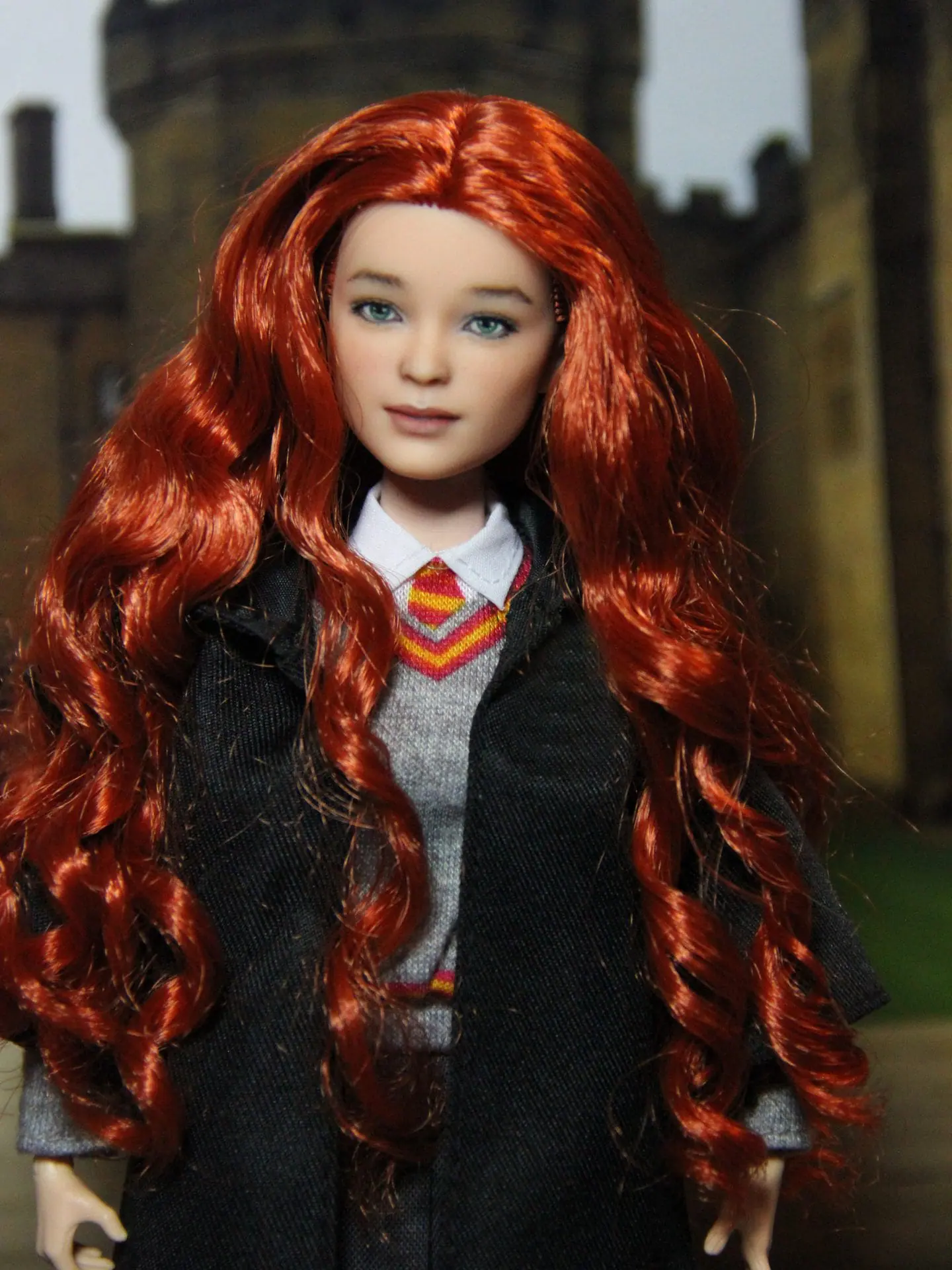 Ginger Barbie Looks #13 Victoria custom doll head repaint with beautiful  red hair OOAK