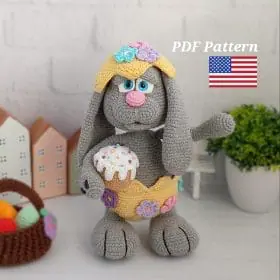 English Crochet Pattern Easter rabbit