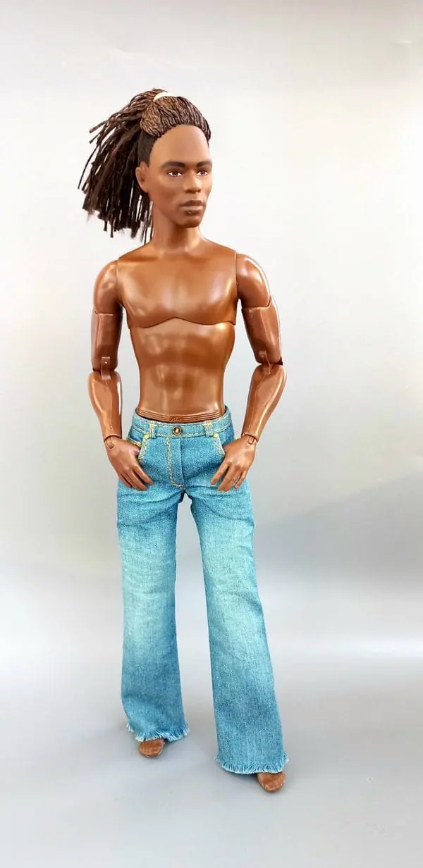 Ken doll outfit realistic green jeans