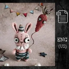 CROCHET PATTERN creepy Bunny / Amigurumi little Carrot / PDF