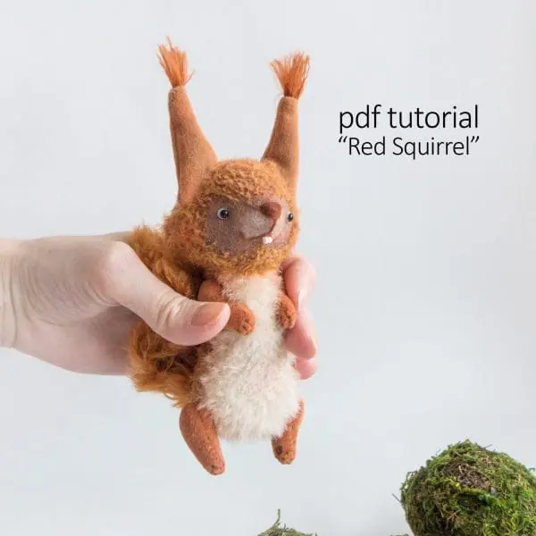 Red Squirrel Teddy 13cm - Step-by-step Tutorial PDF - DailyDoll Shop