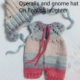 KNIT PATTERN overalls and a gnome hat for teddy bear/ Toy outfit