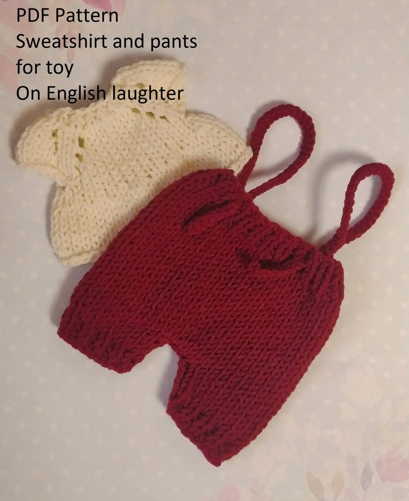 IMG_20221107_140030 KNIT Pattern Clothes for toys/ Knit sweatshirt and pants/ Pattern sweater for dolls/ Cute clothes for teddy bears