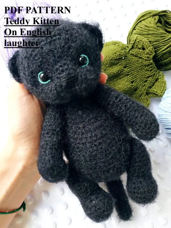 Crochet PATTERN Teddy Kitten/ Amigurumi pattern cat/ Easy teddy kitten crochet pattern/ Tutorial crochet plush cat