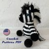 Crochet plush Zebra pattern pdf