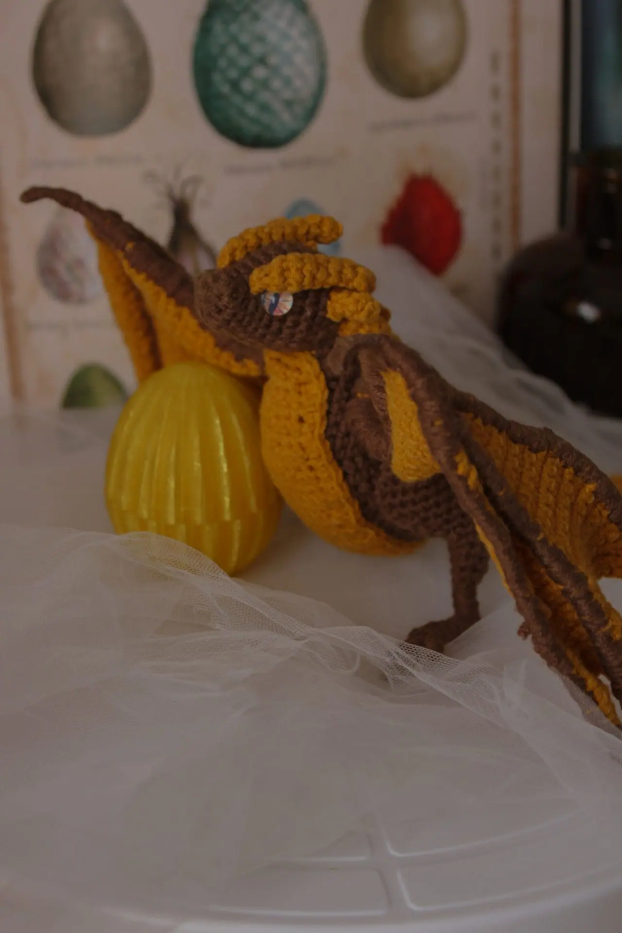 Hungarian Horntail. Knitted dragon. Collectible toy. 10 Hungarian Horntail