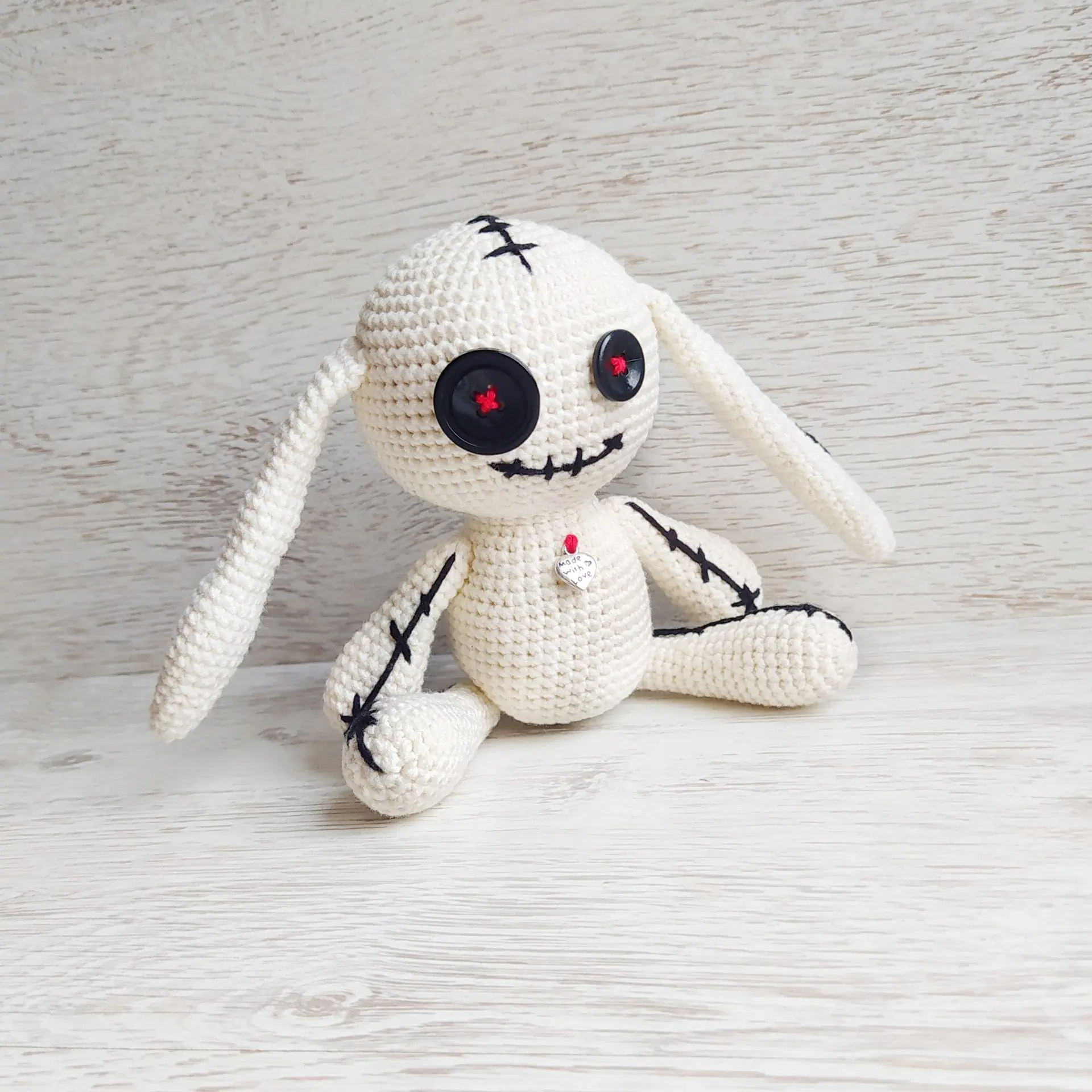 Crochet voodoo bunny doll / gothic toy - DailyDoll Shop