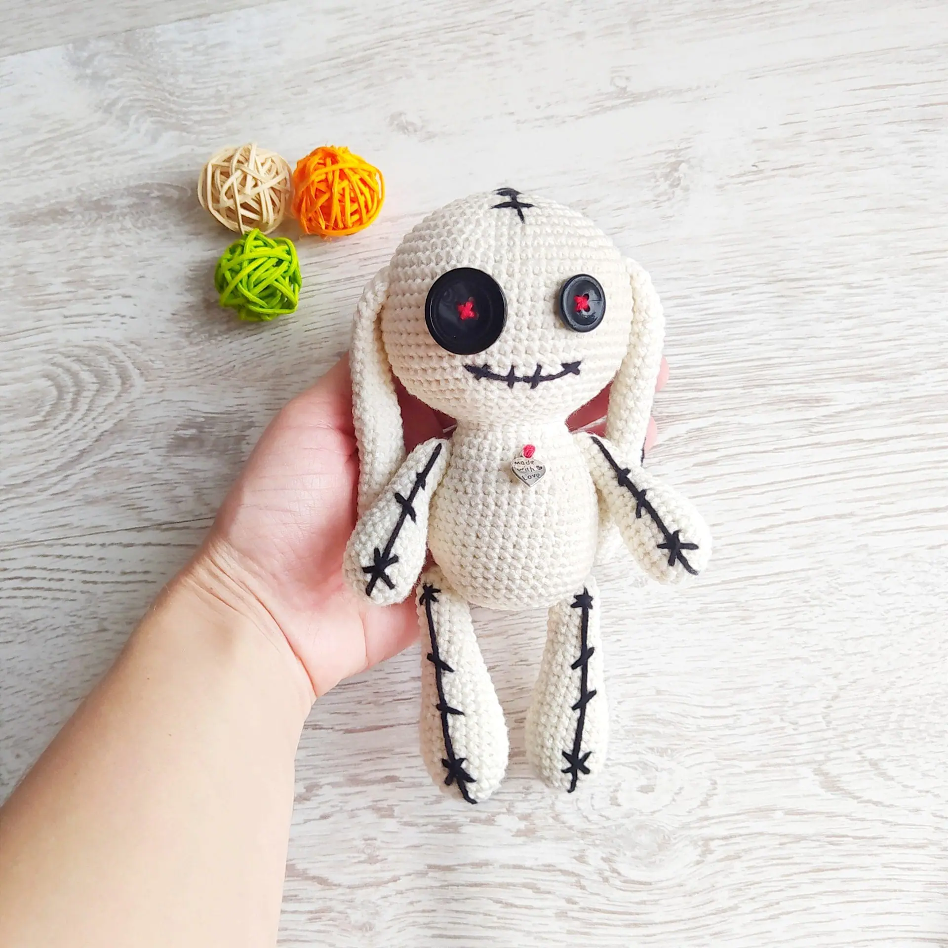 Crochet voodoo bunny doll / gothic toy - DailyDoll Shop