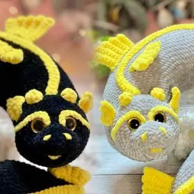 Pattern crochet pillow dragon