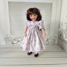 Heart embroidery Little Darling floral smocked dress