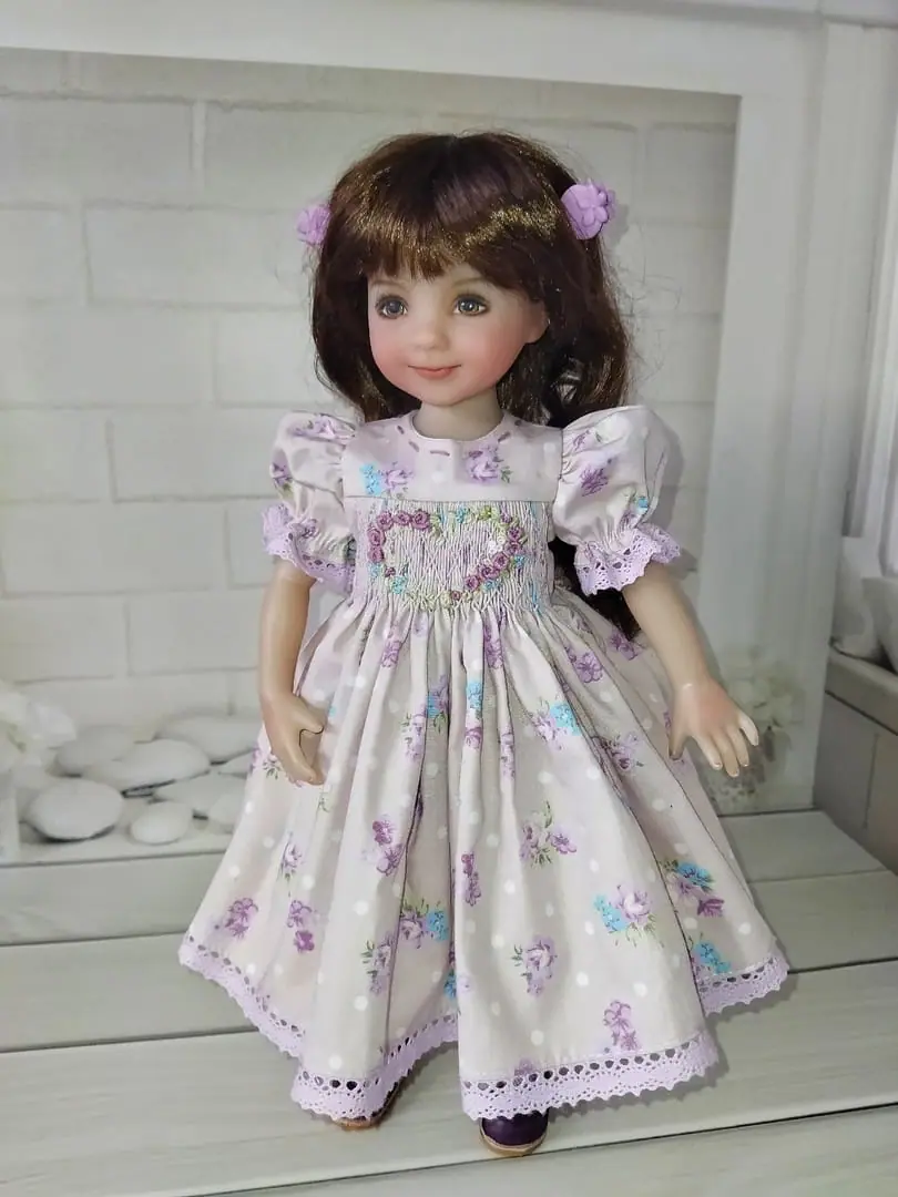 Heart embroidery Little Darling floral smocked dress 8 Heart embroidery Little Darling floral smocked dress