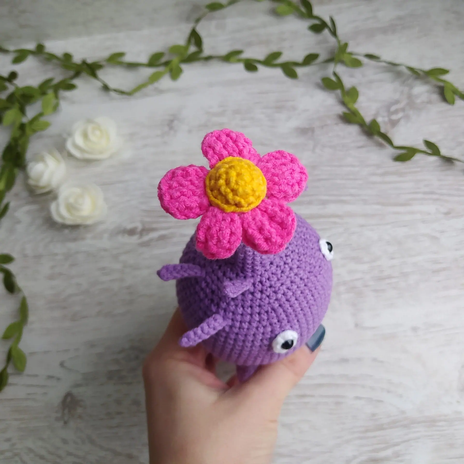 Purple Pikmin crochet toy