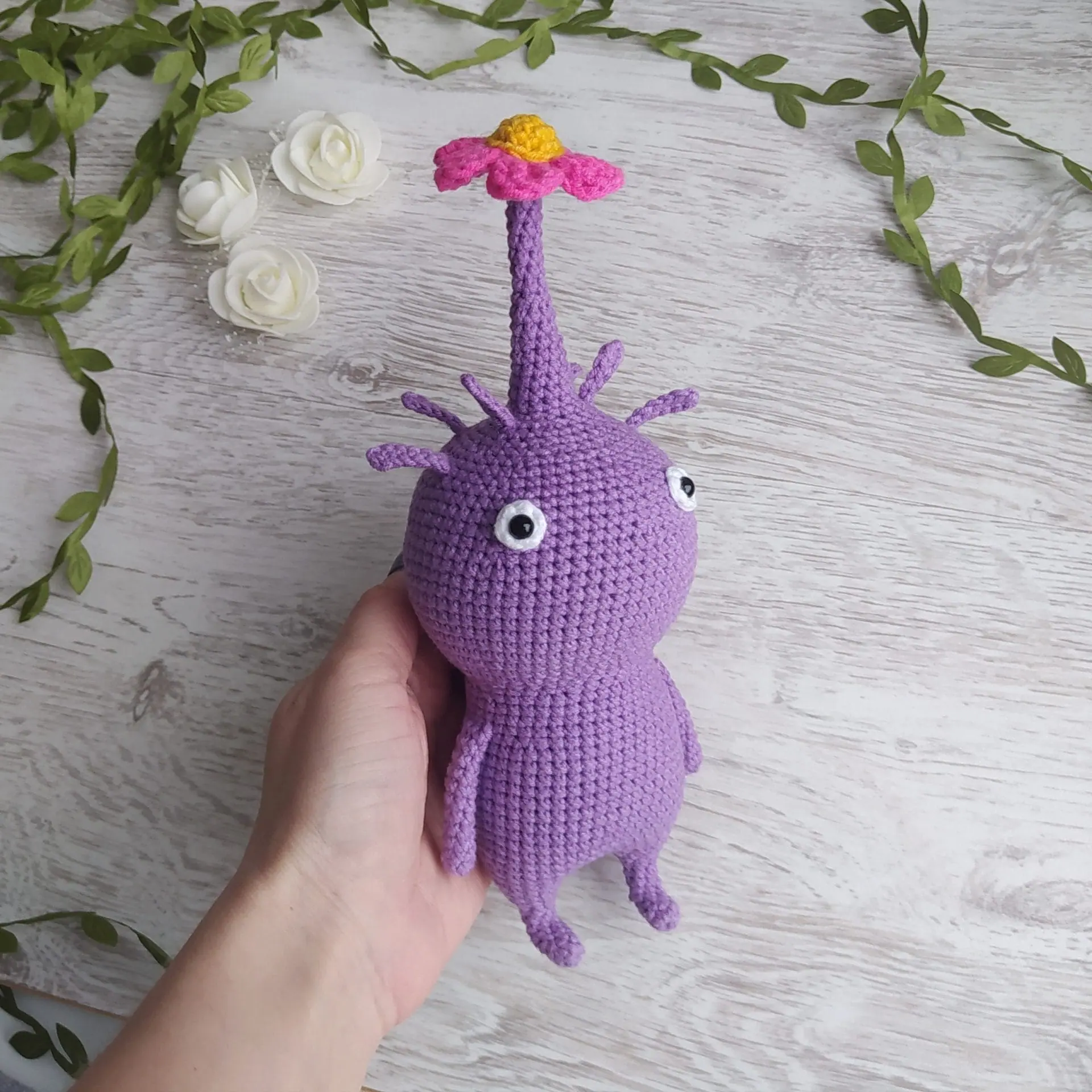 Purple Pikmin crochet toy