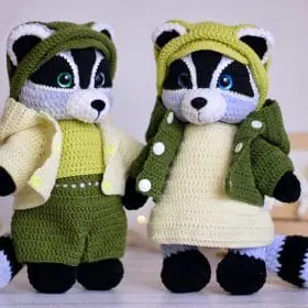 Pattern crochet cute raccoon