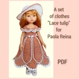 PDF Pattern Crochet. A set of clothes "Lace tulip"