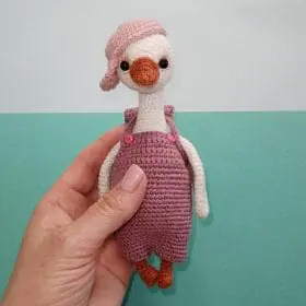 crocheted goose, soft toy