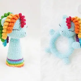 Rainbow the Pony Rattle Crochet Pattern by Tillysome