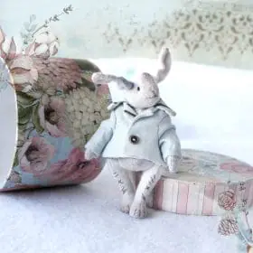 Teddy Bunny collectible art miniature doll
