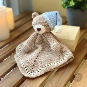 Sleepy Teddy Bear Lovey Crochet Pattern by Tillysome