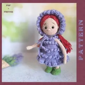 Lilac Crochet Doll Pattern Amigurumi Doll PDF English Tutorial