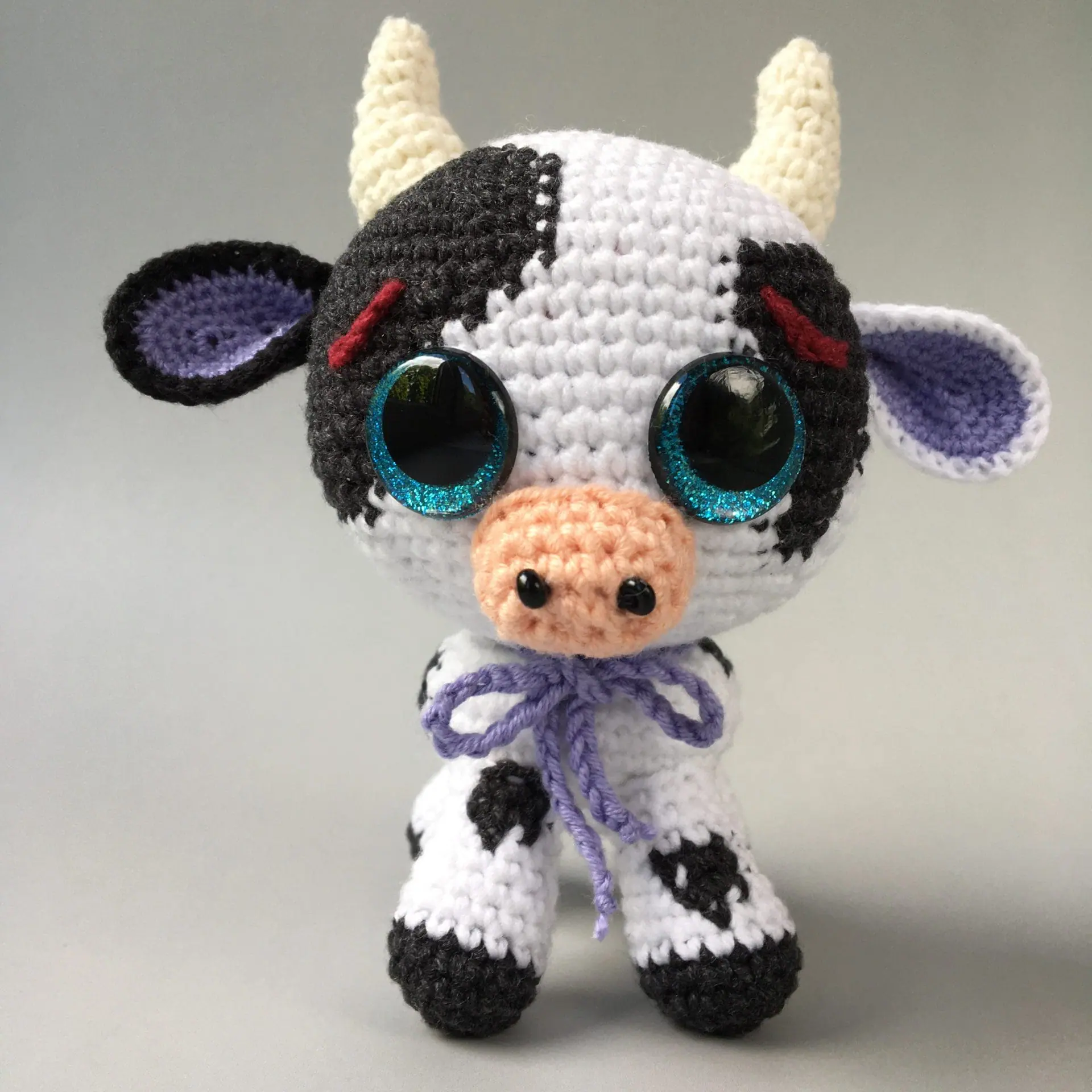 Crochet Cow Pattern – Cute Amigurumi Farm Animal 8 Plush crochet cow amigurumi toy, handmade farm animal pattern