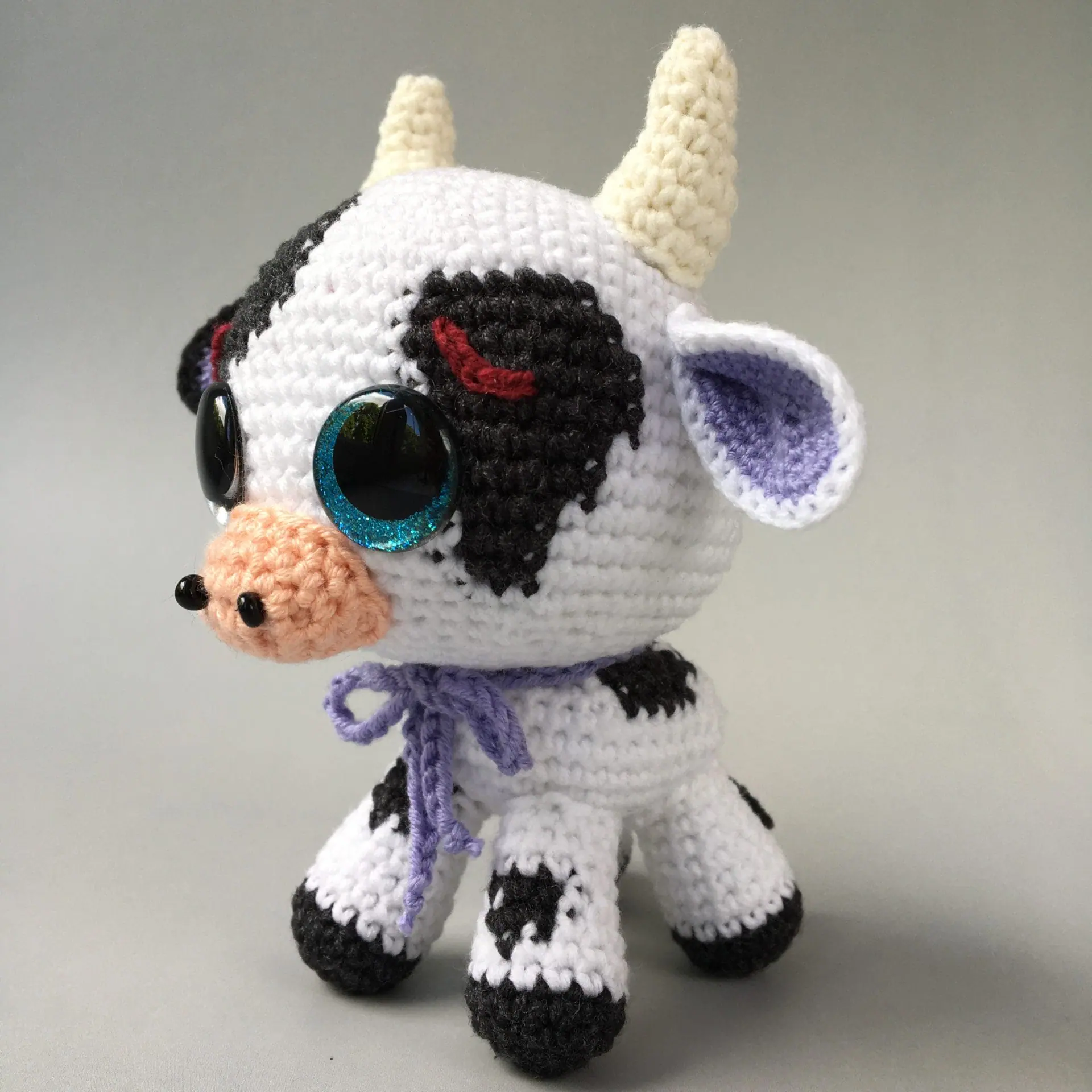 Crochet Cow Pattern – Cute Amigurumi Farm Animal 7 Plush crochet cow amigurumi toy, handmade farm animal pattern
