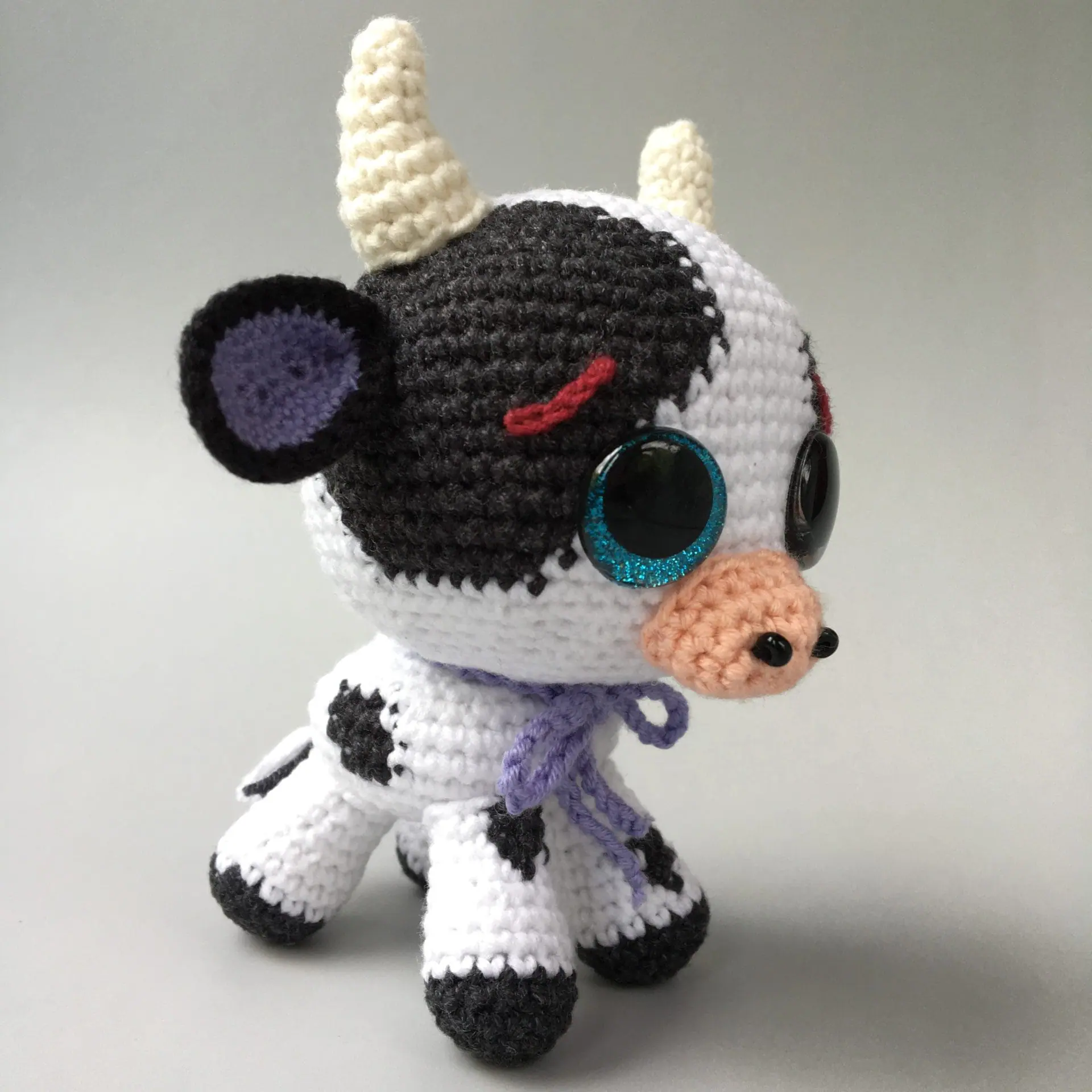 Crochet Cow Pattern – Cute Amigurumi Farm Animal 4 Plush crochet cow amigurumi toy, handmade farm animal pattern