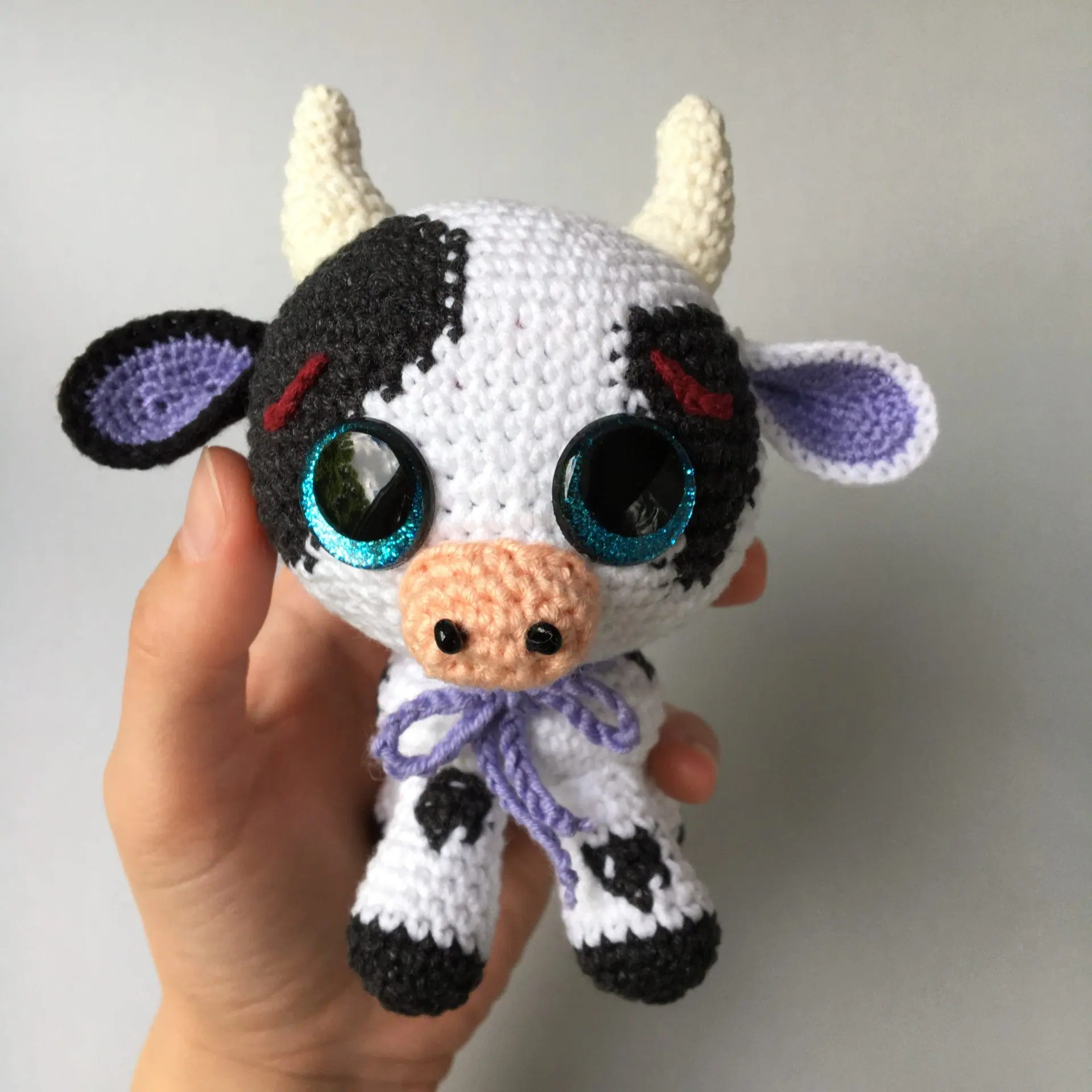 Crochet Cow Pattern – Cute Amigurumi Farm Animal 3 Plush crochet cow amigurumi toy, handmade farm animal pattern