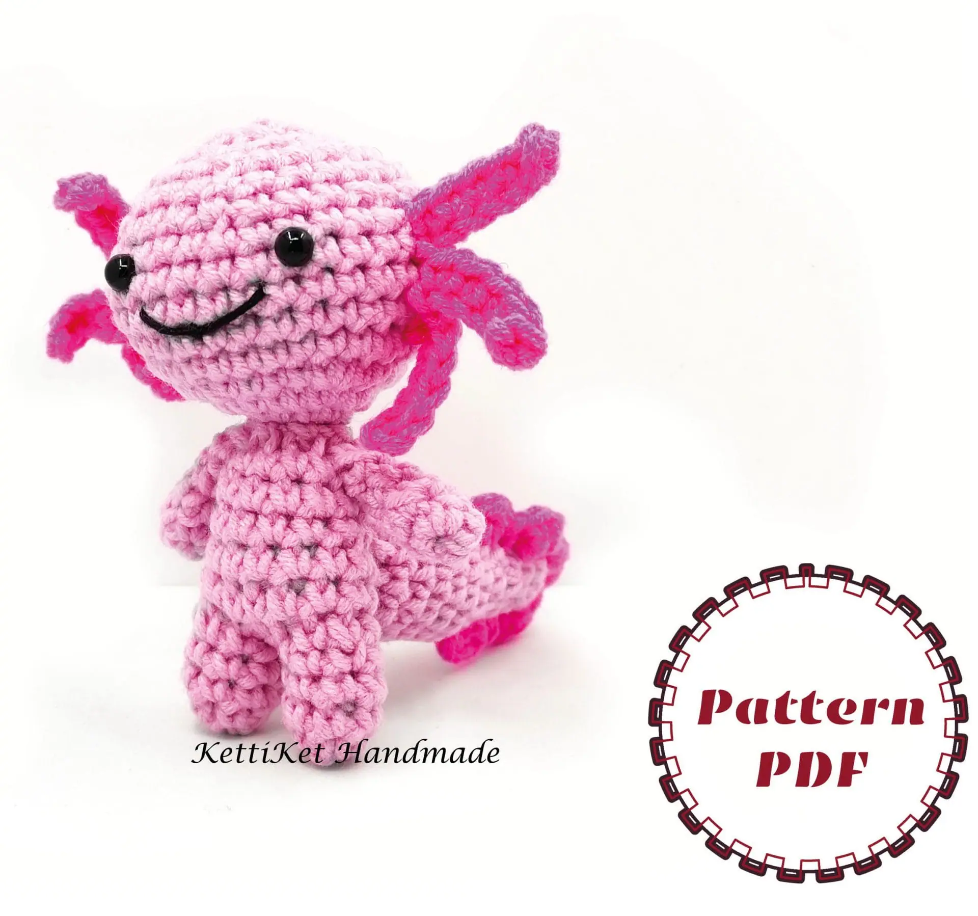 Crochet pattern Axolotl toy pdf by KettiKet Handmade, image size:1920x1798