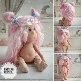 Rag doll pattern. Doll body pattern and tutorial