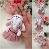 Handmade doll. Plush Elephant toy. Mini elephant keychain.