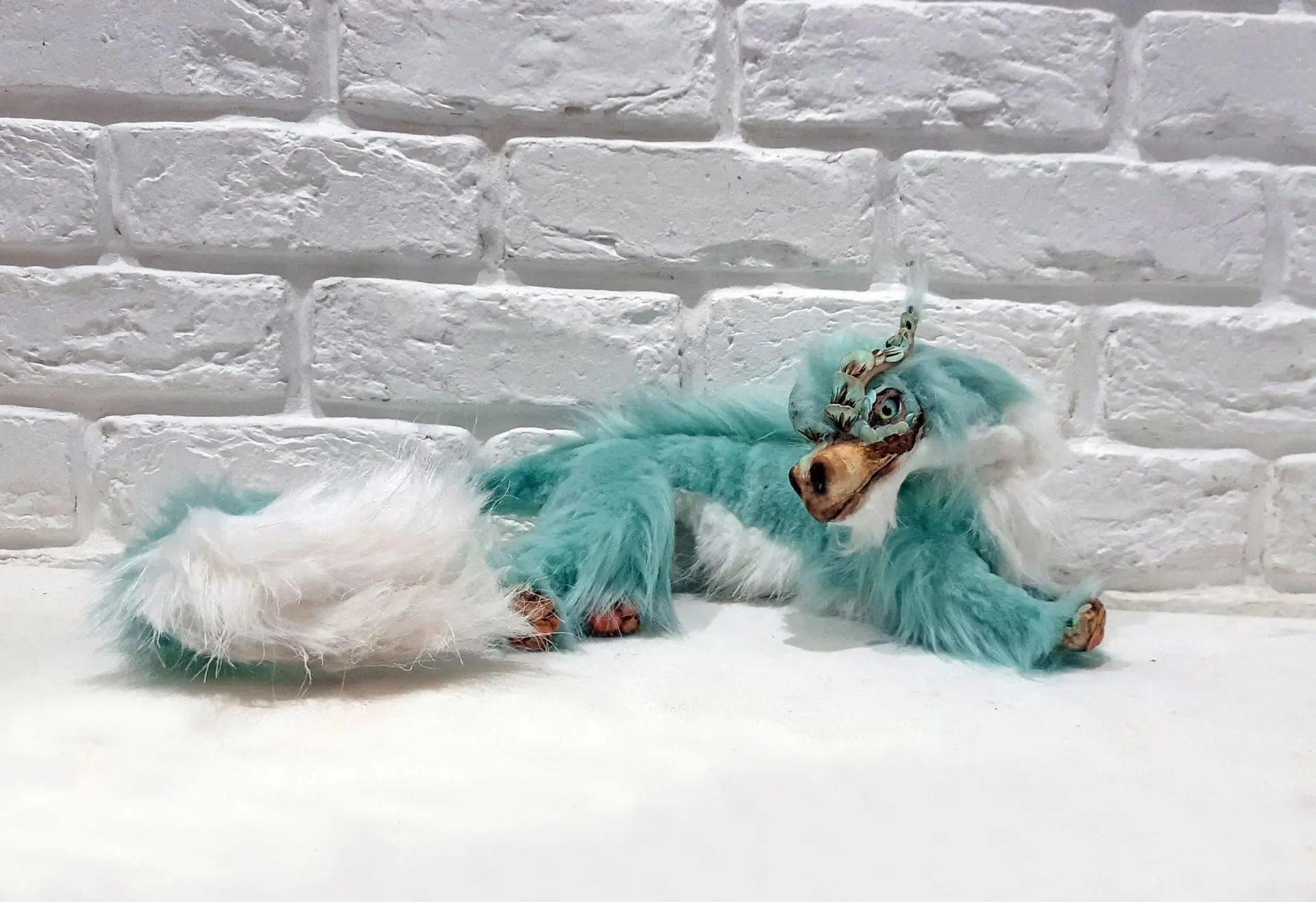 OOAK Toy Alien Blue Snail DinRy Felted Wool Fantasy Doll Creatures Art sale Galaxy