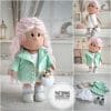 Rag doll outfit pattern, Doll Clothing Set PDF, Sewing Pattern and Tutorial, Set of Clothes for 9 inch Dolls Instant Download