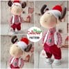 Christmas Moose sewing pattern, DIY Christmas doll tutorial