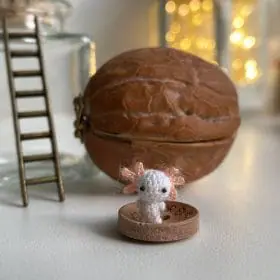 Axolotl micro crochet figurine dollhouse miniature toy terrarium miniature cute gift for mom collectibles toy