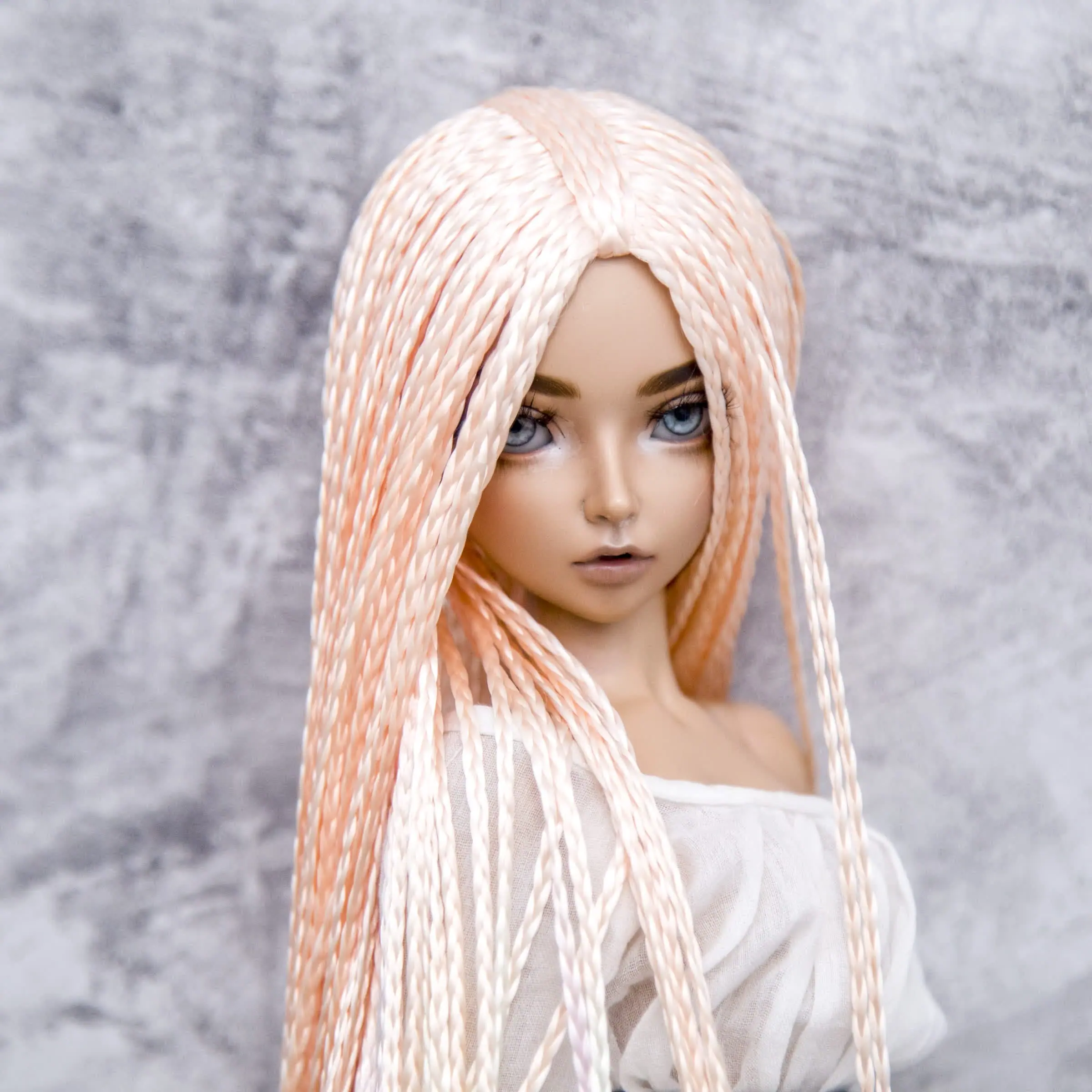 BJD Zi-Zi Minifee wig Peach-Pink-Yellow for head 6-7