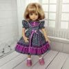 Black and lilack floral dress for Little Darling dolls
