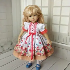 Poppies and mice dress for Little Darling dolls