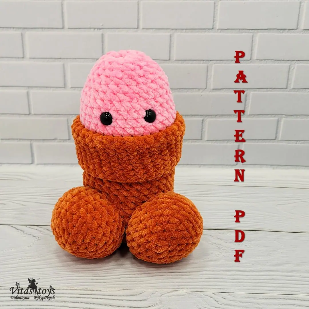 Crochet toy Brown Penis Mature Amigurumi toy