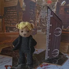 Draco Malfoy. A teddy bear toy.