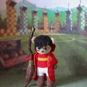 A wizard boy in a Quidditch uniform.