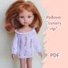 PDF Knitting Pattern Fashionable Pullover “Luxury rip” for Paola Reina or another doll 12-13 inch tall.