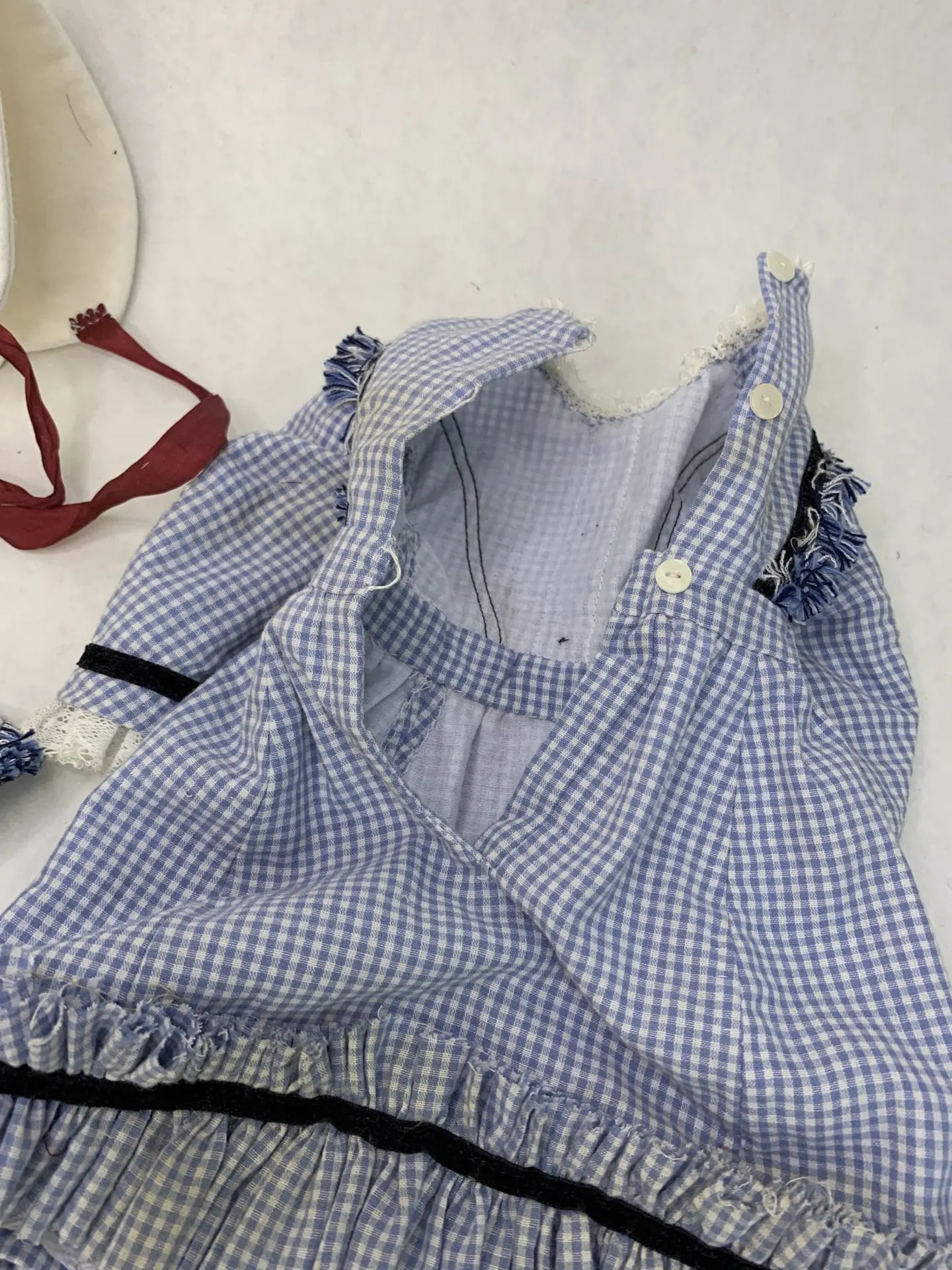 Izannah style set for 18inch dolls ( Blue dress, apron, bonnet) 7 img e2128.jpg